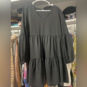 SHEIN Black Tiered Blouse